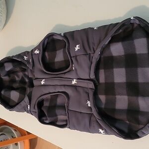 Dogs Black and Gray Hooded Jacket(removeable hood)Plus A Bonus Sweater !!!